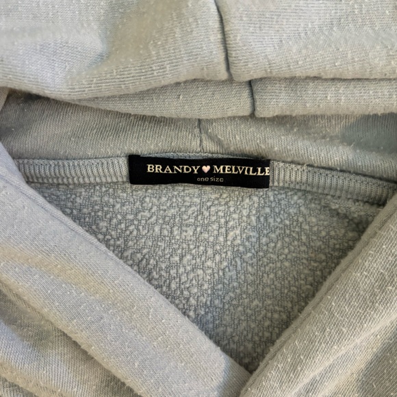 Brandy Melville light blue cropped hoodie - Picture 2 of 2
